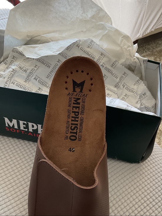 Mephisto Men’s Dark Brown Adjustable Leather Slide Sandal